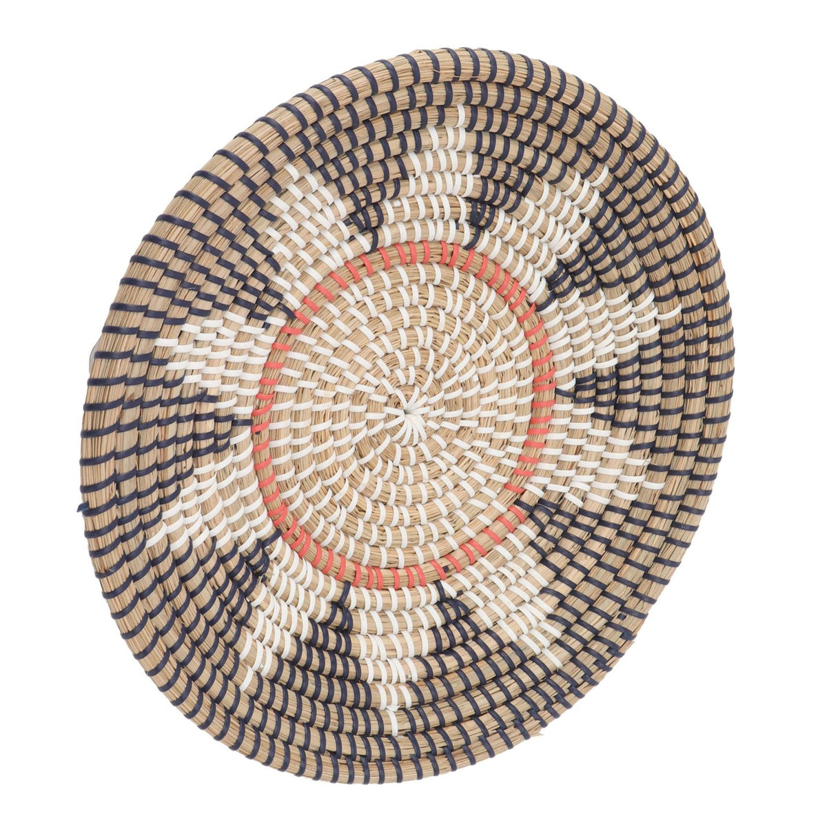 Round Grass Wall Ornaments 35cm Diameter Hand Knitting Hanging Woven Wall Baskets for Living Room Kitchen Style 2