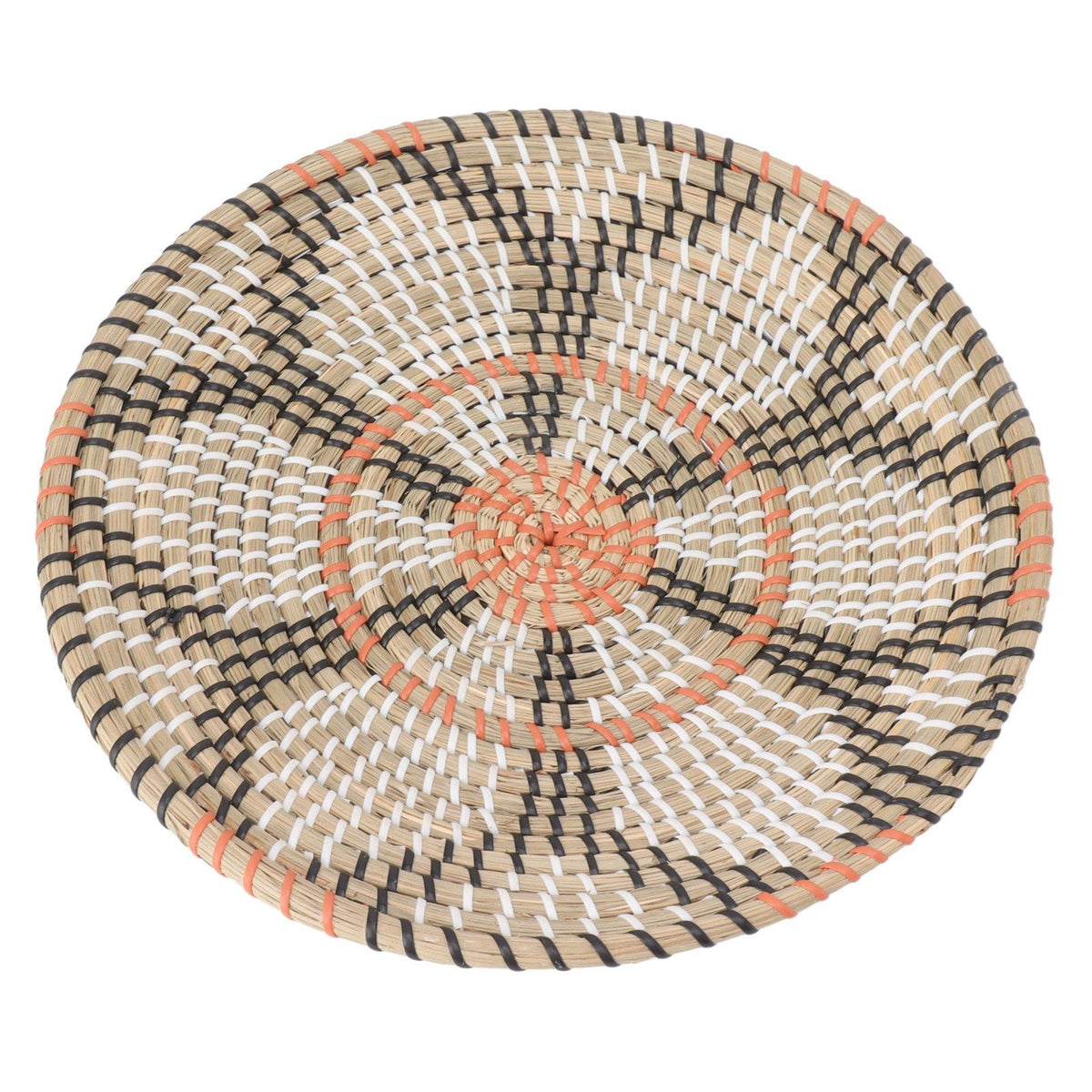 Round Grass Wall Ornaments 35cm Diameter Hand Knitting Hanging Woven Wall Baskets for Living Room Kitchen Style 3