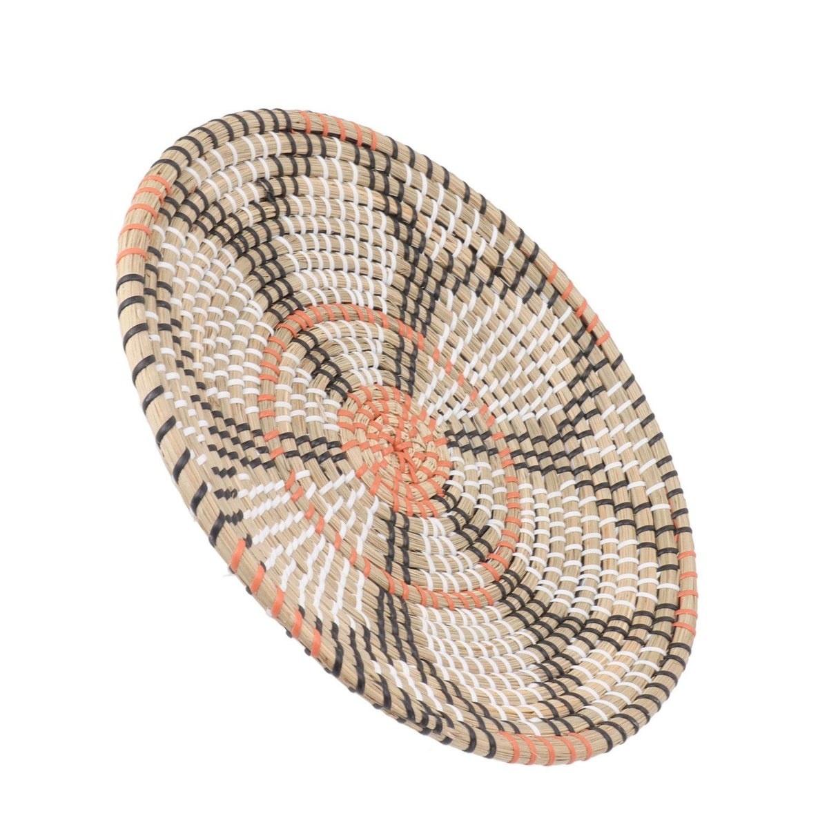 Round Grass Wall Ornaments 35cm Diameter Hand Knitting Hanging Woven Wall Baskets for Living Room Kitchen Style 3