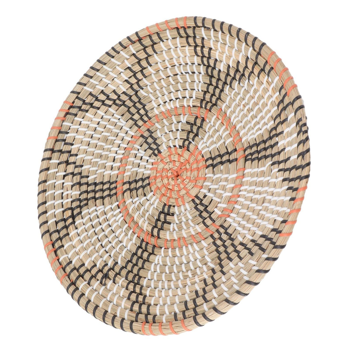 Round Grass Wall Ornaments 35cm Diameter Hand Knitting Hanging Woven Wall Baskets for Living Room Kitchen Style 3