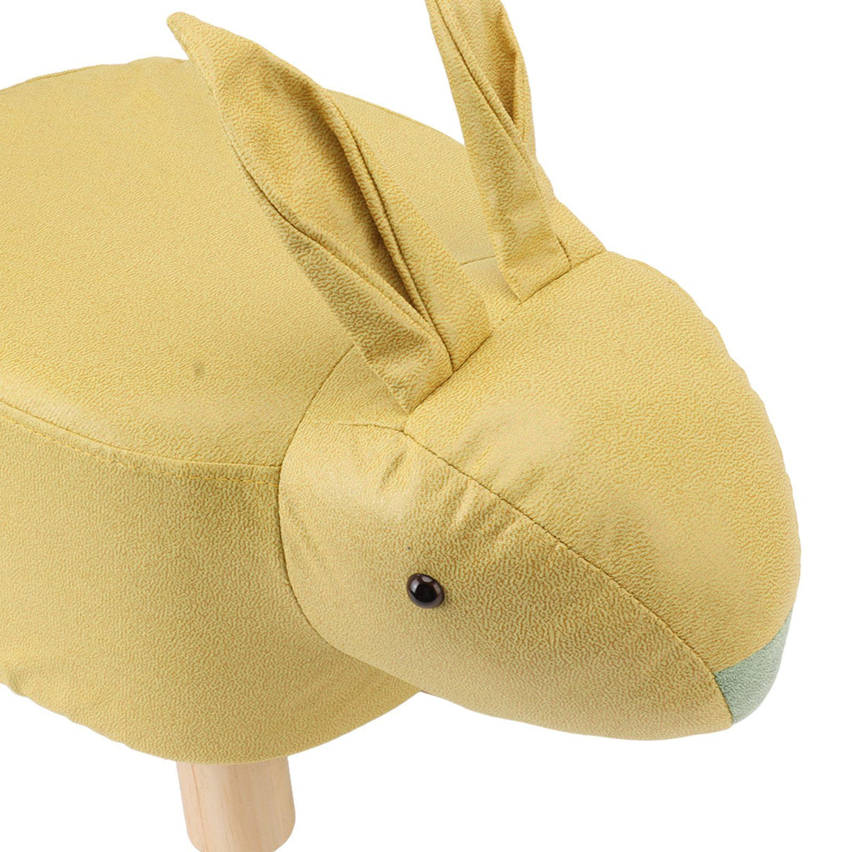 Cartoon Animal Shaped Stool Kid Home Living Room Cute Wooden Footstool for Playroom Courtyard Yellow