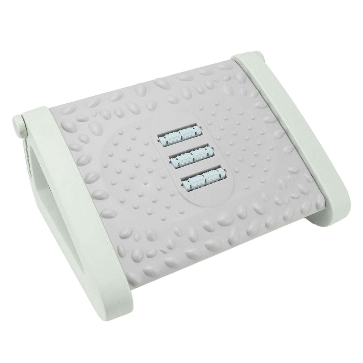 Under Desk Footrest 6 Height Adjustable Ergonomic Foot Stool with Massage Texture and Roller for Office Green