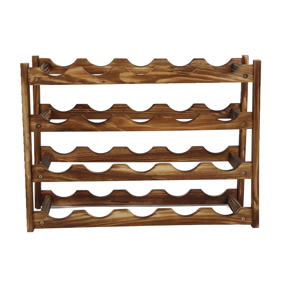 Wine Rack Pine Wood Wine Bottle Storage Shelf Display Organizer Decor for Countertop Home 4 Layer 20 Bottles Capacity