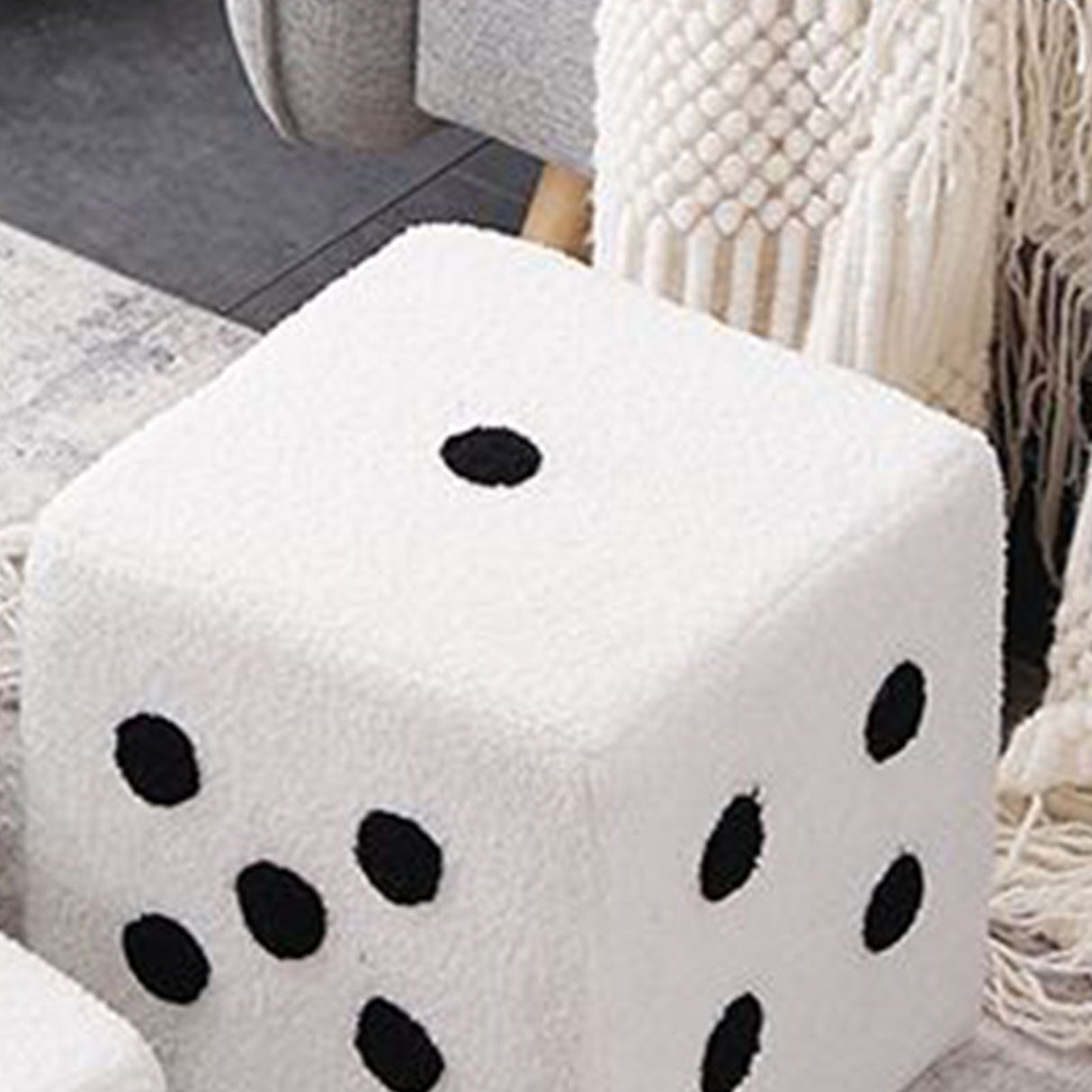 Foot Stool Soft Comfortable Simple Warm Sturdy Base Cube Stool for Home Living Room Bedroom White 29x29x25cm