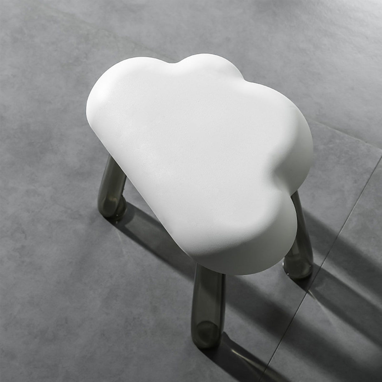 Children Stool Cloud Shape Top Transparent Leg Delicate Plastic Stool Gift Present Home Decoration White