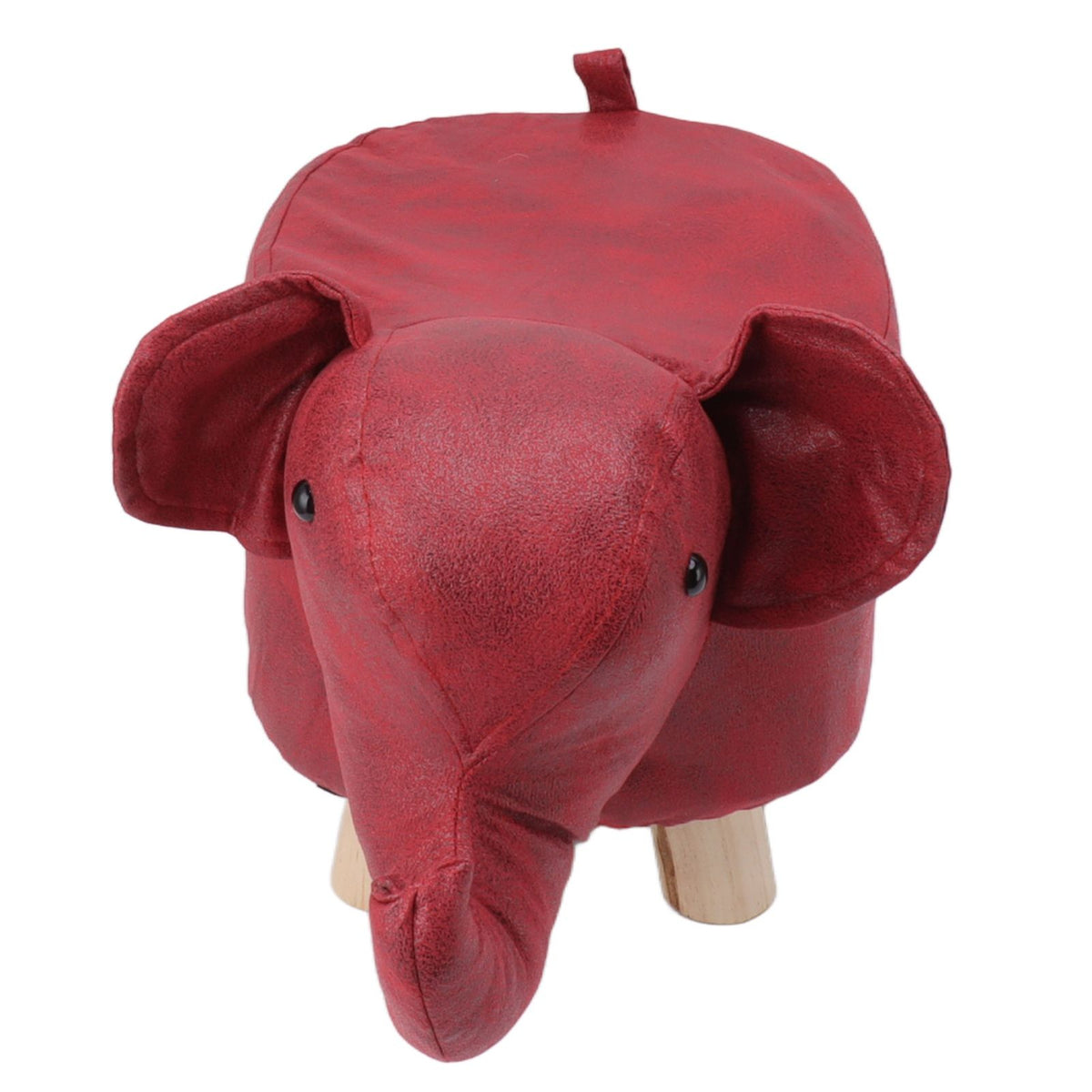 Animal Footstools Elephant Shaped Slip Resistant Silent Comfortable Stable Multi Purpose Cute Stool for Kids Red