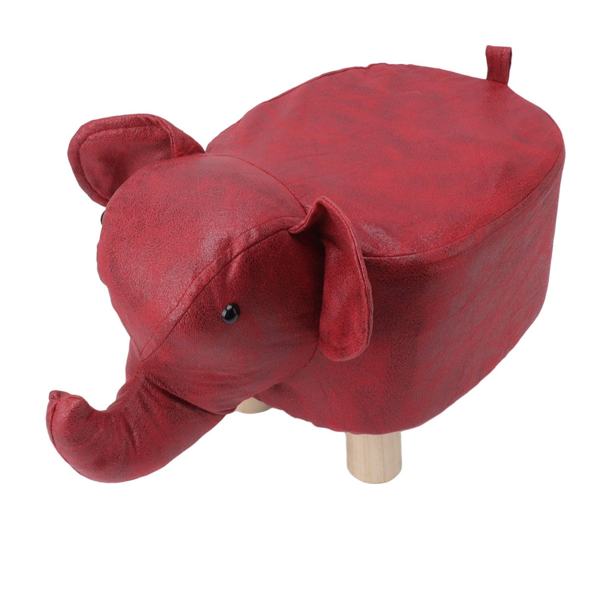 Animal Footstools Elephant Shaped Slip Resistant Silent Comfortable Stable Multi Purpose Cute Stool for Kids Red