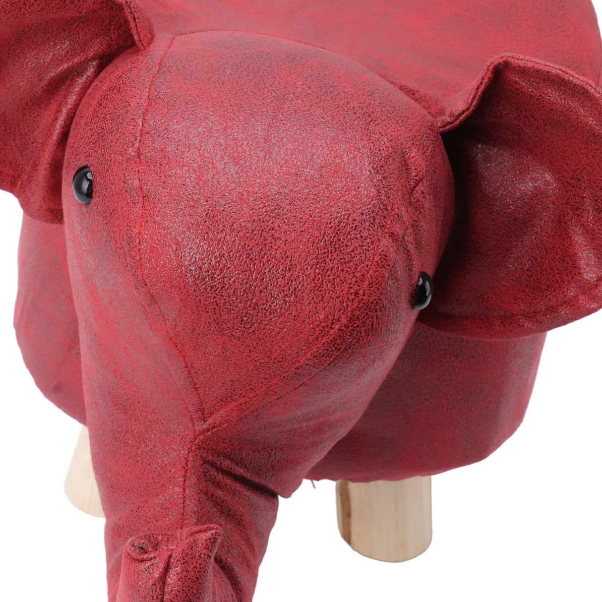 Animal Footstools Elephant Shaped Slip Resistant Silent Comfortable Stable Multi Purpose Cute Stool for Kids Red