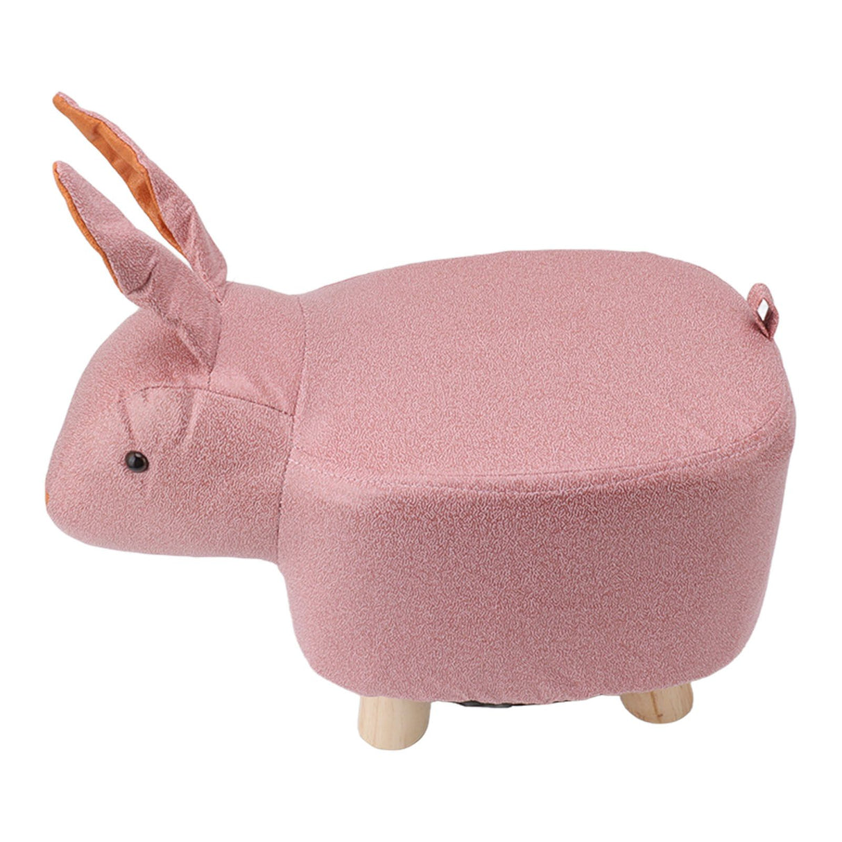 Cute Animal Footstool with Soft Padded Cushion and Prevent Slip Feet Small Footrest Stools for Kids Adults Pink Rabbit