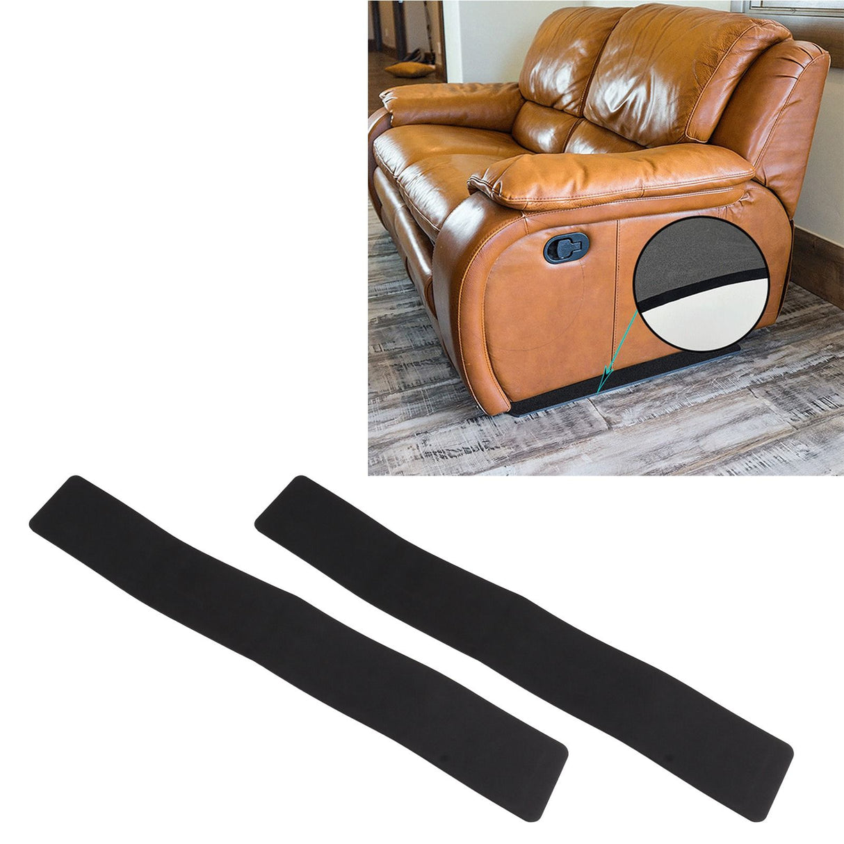 2PCS Non Slip Furniture Rail Pads EVA Self Adhesive Floor Protector Furniture Gripper Pads for Sofas Couches Chairs 30in/76.2cm