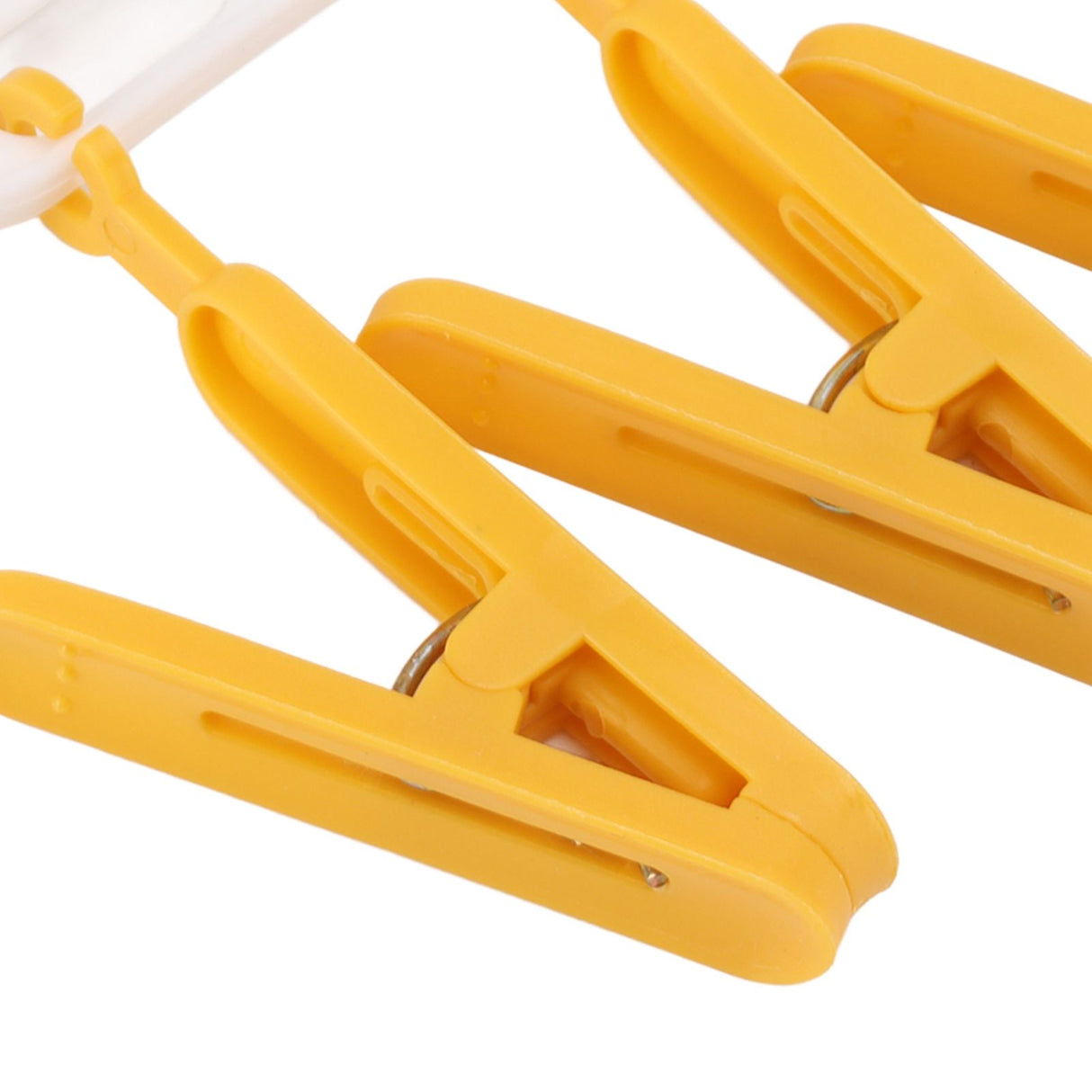 Plastic Sock Clips Drying Rack Straight Rod for Clothes Travel Portable Supplies White and Yellow
