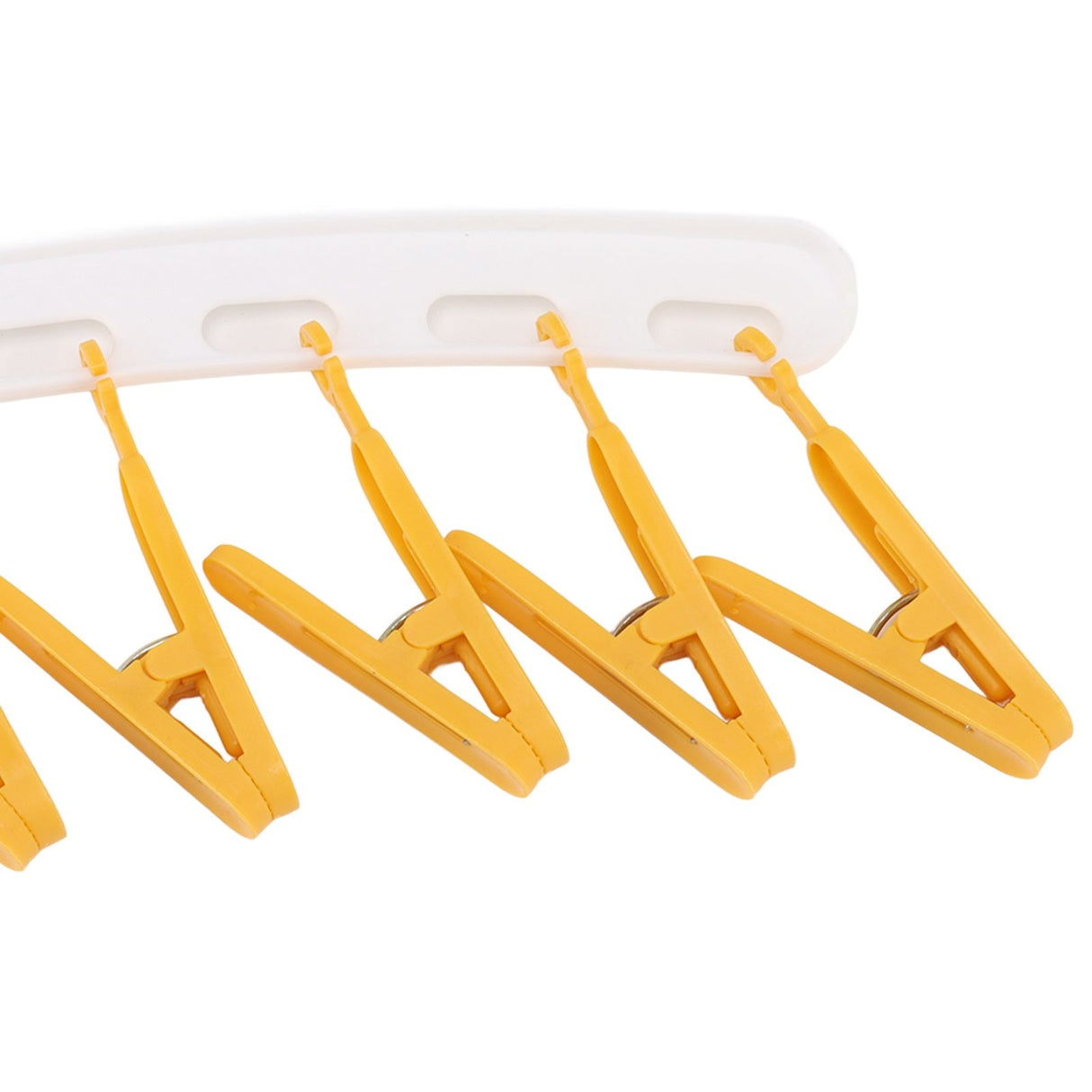 Plastic Sock Clips Drying Rack Straight Rod for Clothes Travel Portable Supplies White and Yellow