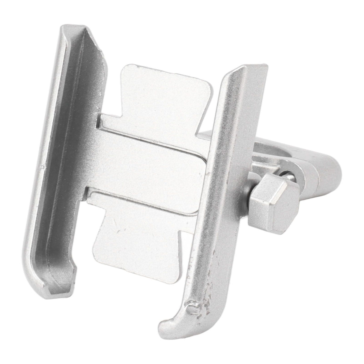 Bike Phone Mount Aluminum Alloy Silicone Pad Rotatable Impact Resistant Bike Cell Phone Holder for 4 to 7 Inch Device Silver