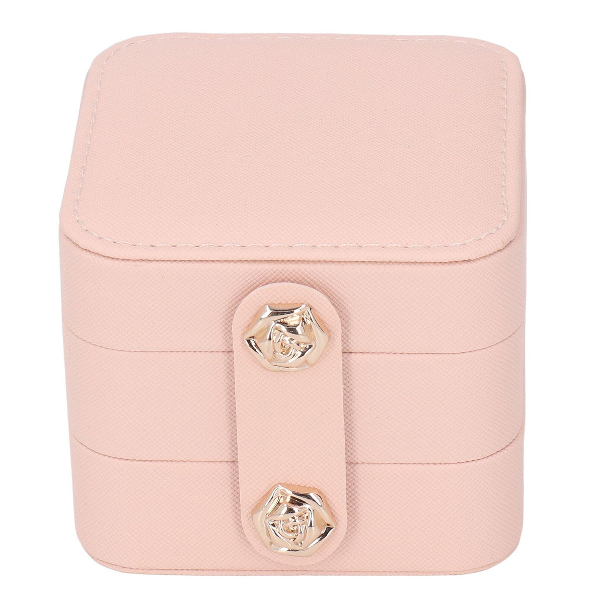 Jewelry Box Pink Portable Multi Layer PU Leather Jewelry Travel Case for Home Ring Earrings Necklace