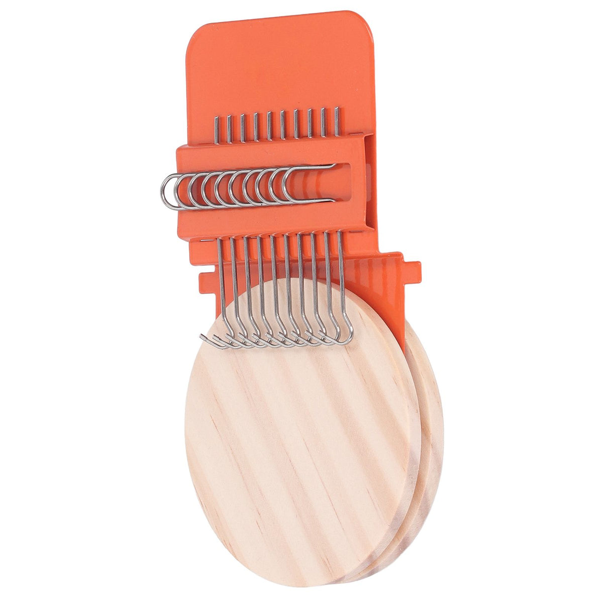 10 Hooks Mini Loom Machine Household Small Weaving Loom Machine with 6.5cm Wooden Board for Hand Craft DIY Weaving Orange