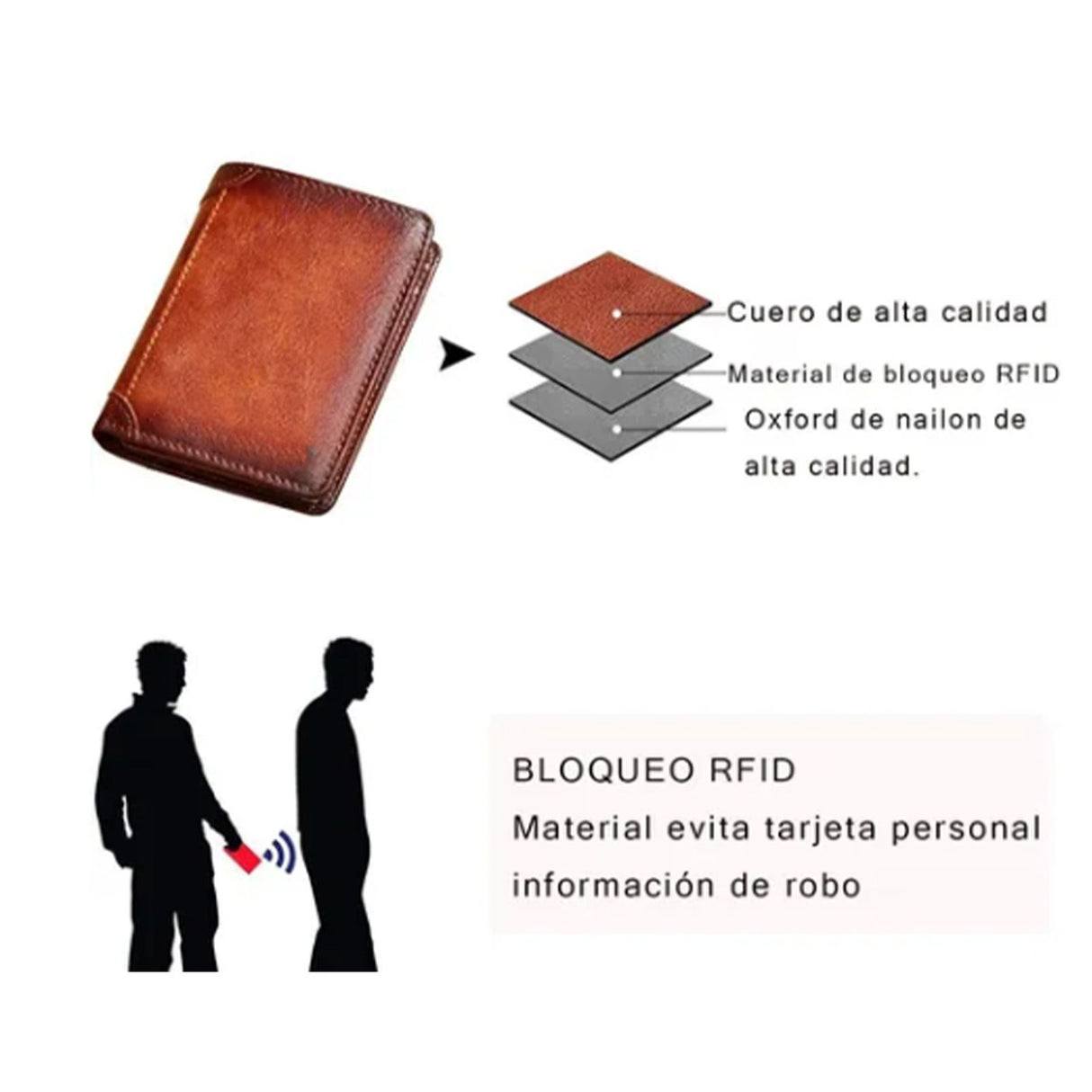 Trifold Wallet Retro Style Large Space Multi Card Slots Men Leather Wallet Coin Purse Yellowish Brown