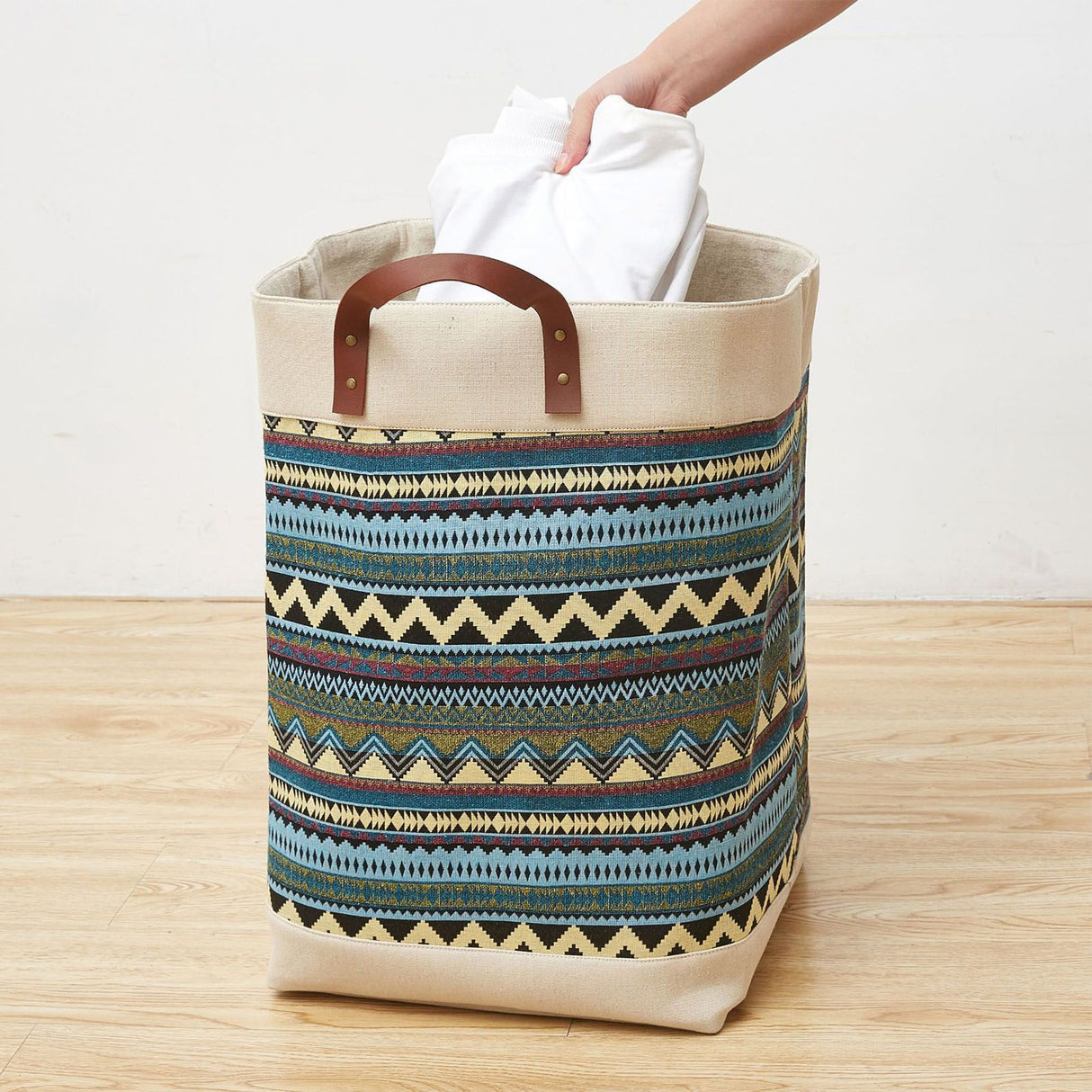 Laundry Basket Grocery Bag Jute Large Capacity Dirty Clothes Storage Basket Bucket for Home Colorful