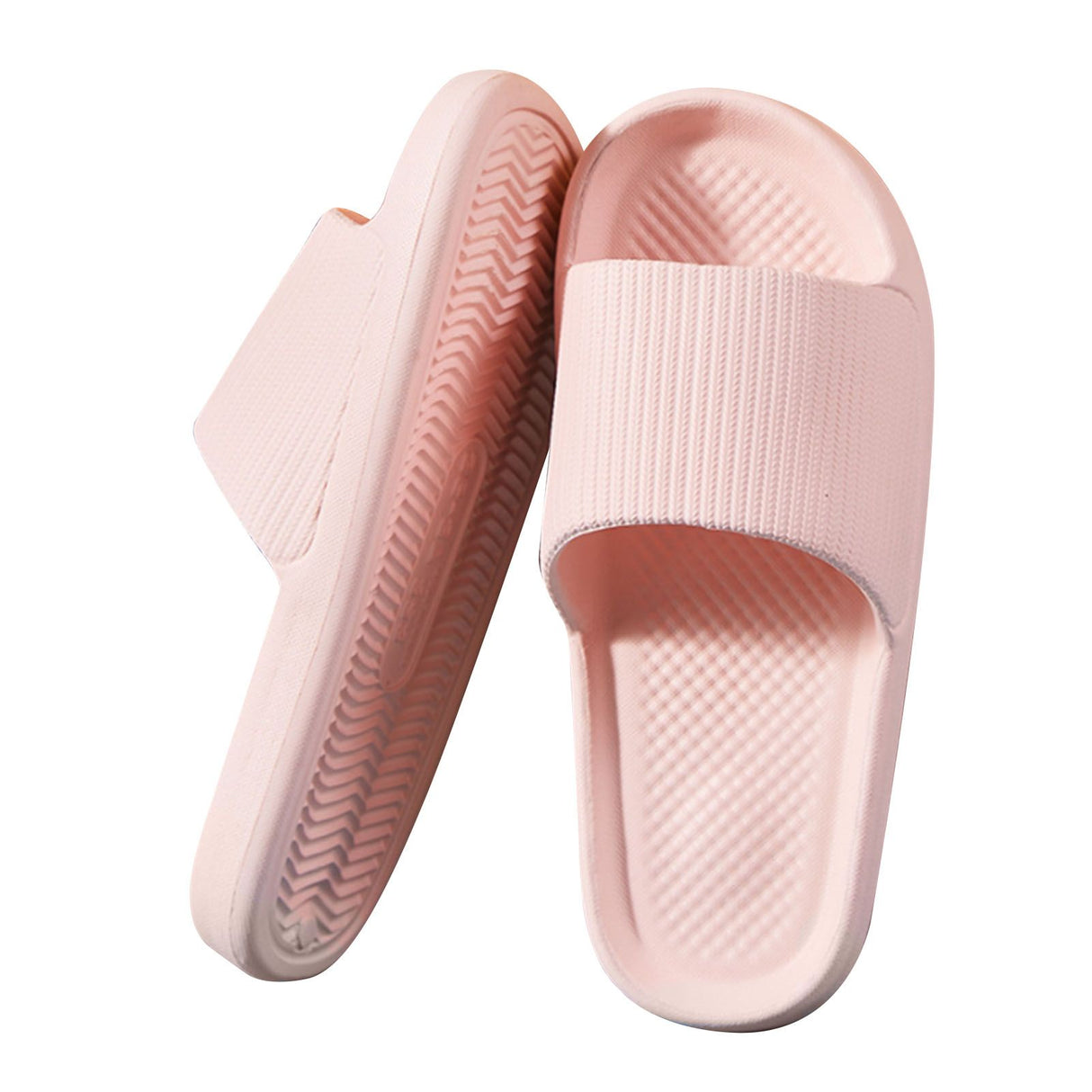 Bathroom Slippers Anti Slip Soft Thick Sole Integrated Light Weight Home Slippers Pink 40 41 (25cm/9.8in)