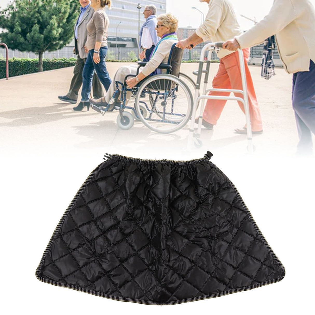 Wheelchair Blanket Warmer Polyester Fiber Soft Warm Reusable Windproof Wheelchair Warmer for Old People