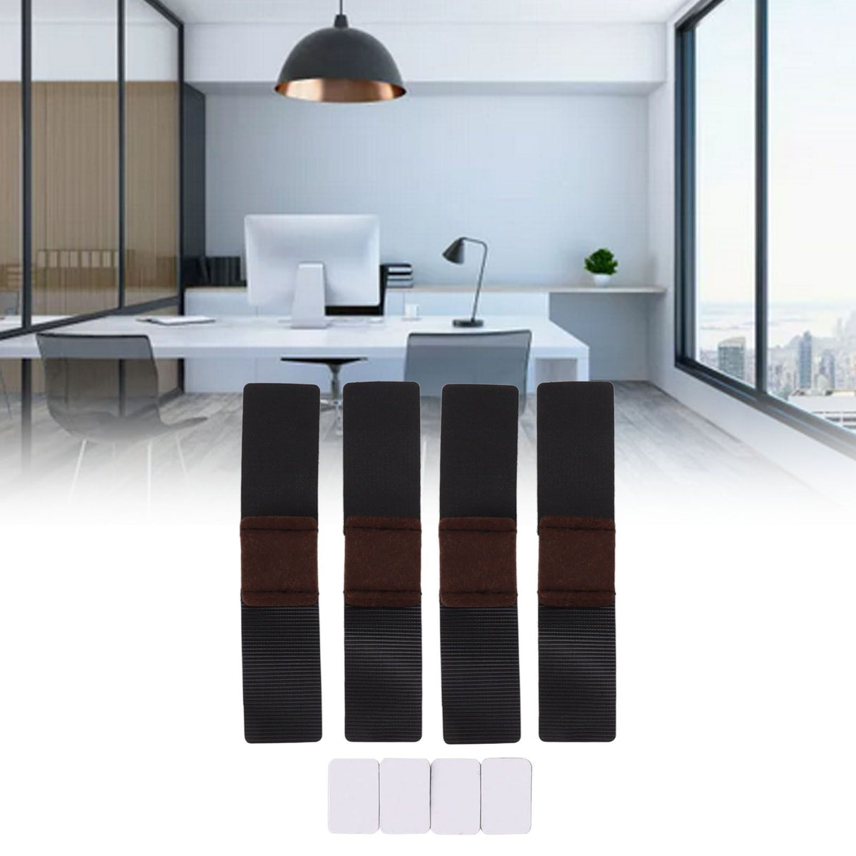 Arched Felt Furniture Pads with Hook Loop Fasteners Sled Base Floor Saver Arched Chair Felt Footpad Mats