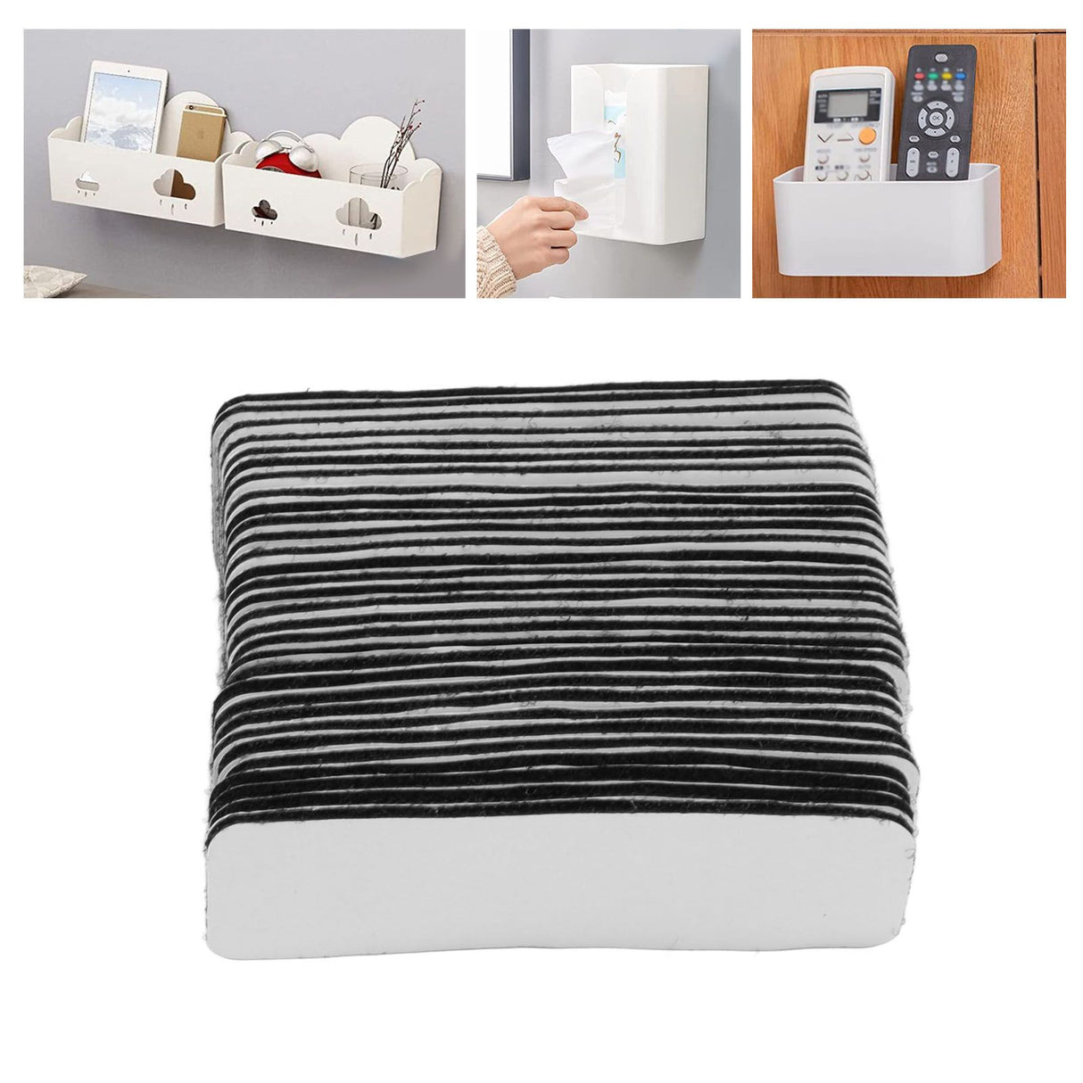 30PCS Hook and Loop Strips Double Side Hot Melt Adhesive Mounting Tape for Home School Use