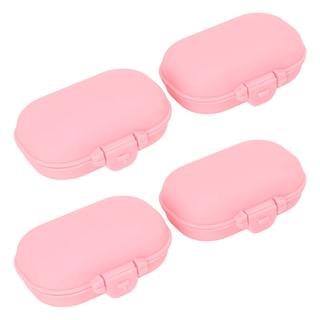 7PCS Medicine Case Portable Detachable Safe Mini 4 Compartments Medicine Organizer for Outdoor Travel Pink