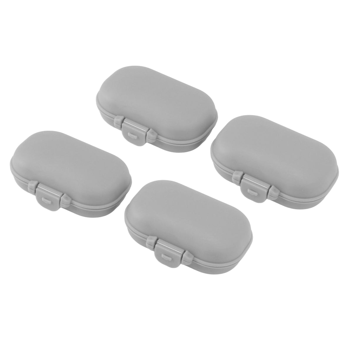 7PCS Medicine Case Portable Detachable Safe Mini 4 Compartments Medicine Organizer for Outdoor Travel Grey