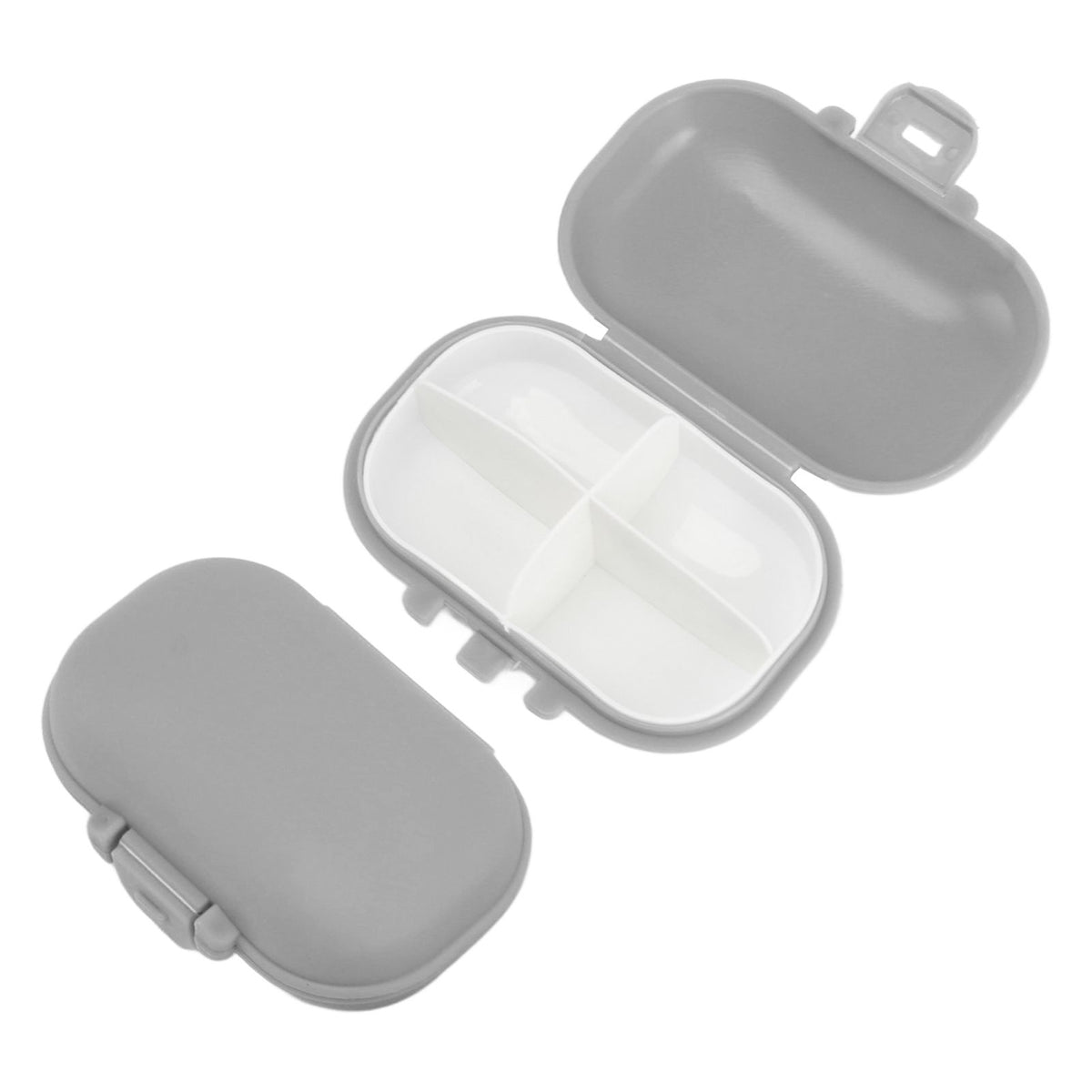 7PCS Medicine Case Portable Detachable Safe Mini 4 Compartments Medicine Organizer for Outdoor Travel Grey