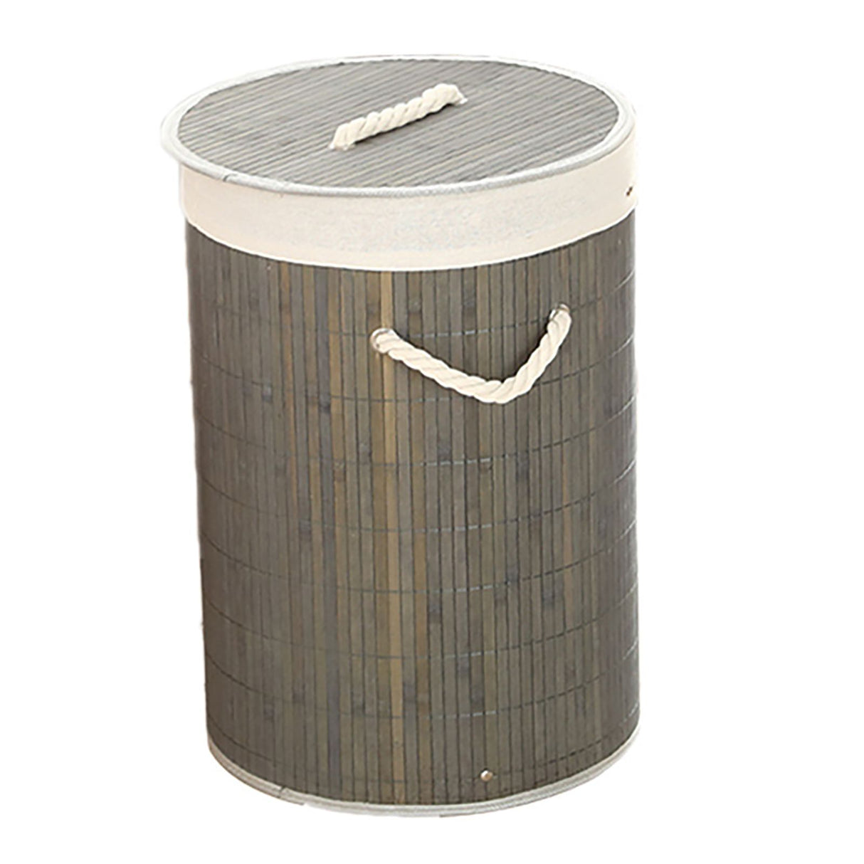 Foldable Laundry Basket Grocery Basket Bamboo Large Capacity Dirty Clothes Storage Bucket for Home 1.0 Grey Round