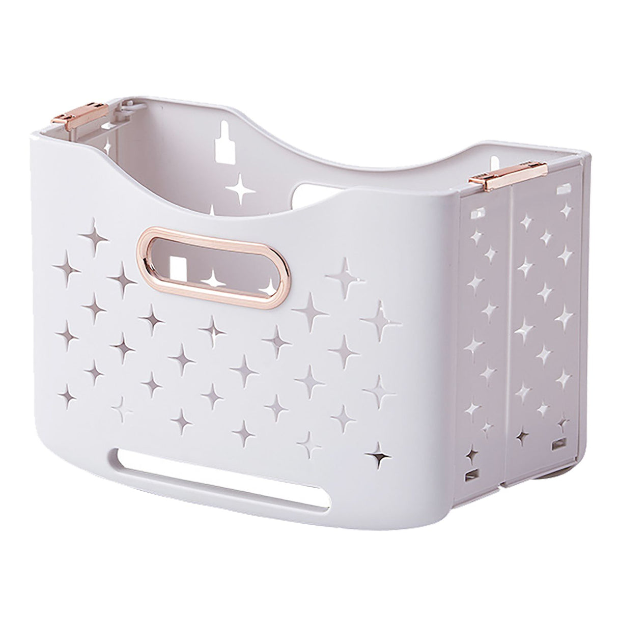 Collapsible Laundry Basket Portable Foldable Laundry Hamper Clothes Storage Organizer Basket for Home Hotel Rose Gold Single Basket