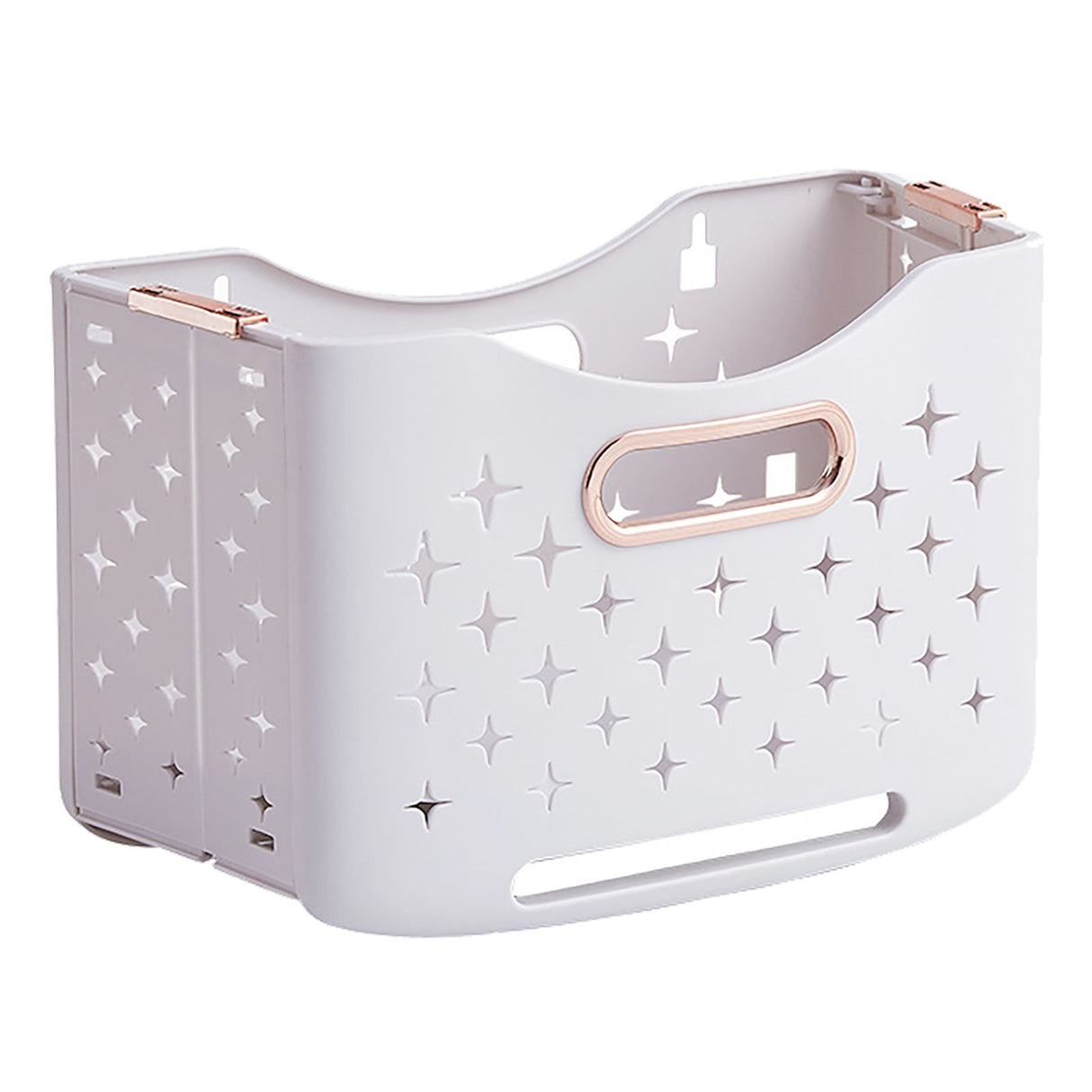 Collapsible Laundry Basket Portable Foldable Laundry Hamper Clothes Storage Organizer Basket for Home Hotel Rose Gold Single Basket