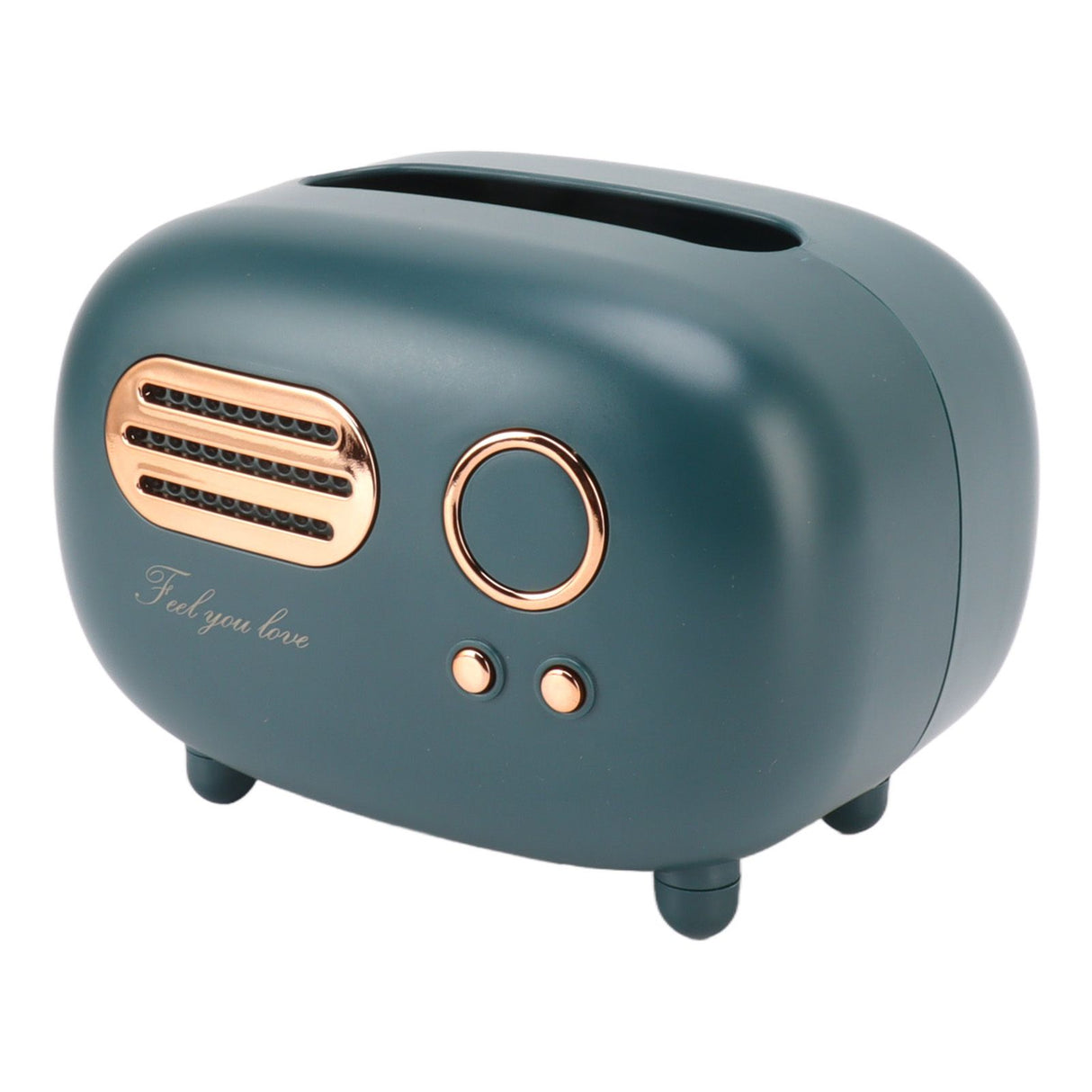 Retro Radio Shape Tissue Cover Box Vintage Radio Tissue Box for Bathroom Living Room Bedroom Nightstand Desk Table Green