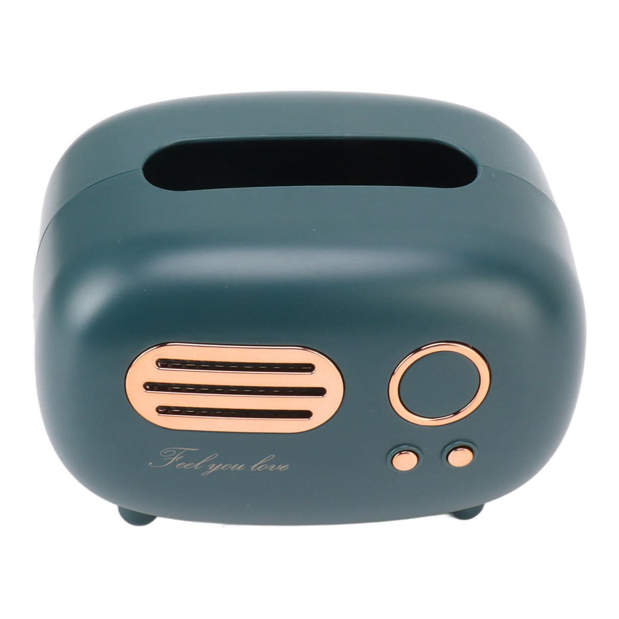 Retro Radio Shape Tissue Cover Box Vintage Radio Tissue Box for Bathroom Living Room Bedroom Nightstand Desk Table Green