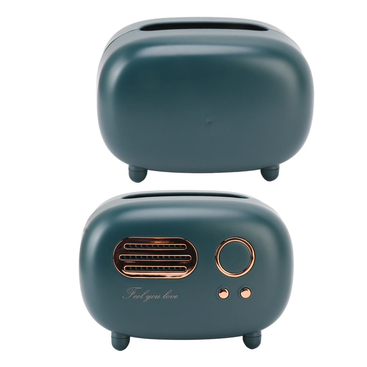 Retro Radio Shape Tissue Cover Box Vintage Radio Tissue Box for Bathroom Living Room Bedroom Nightstand Desk Table Green