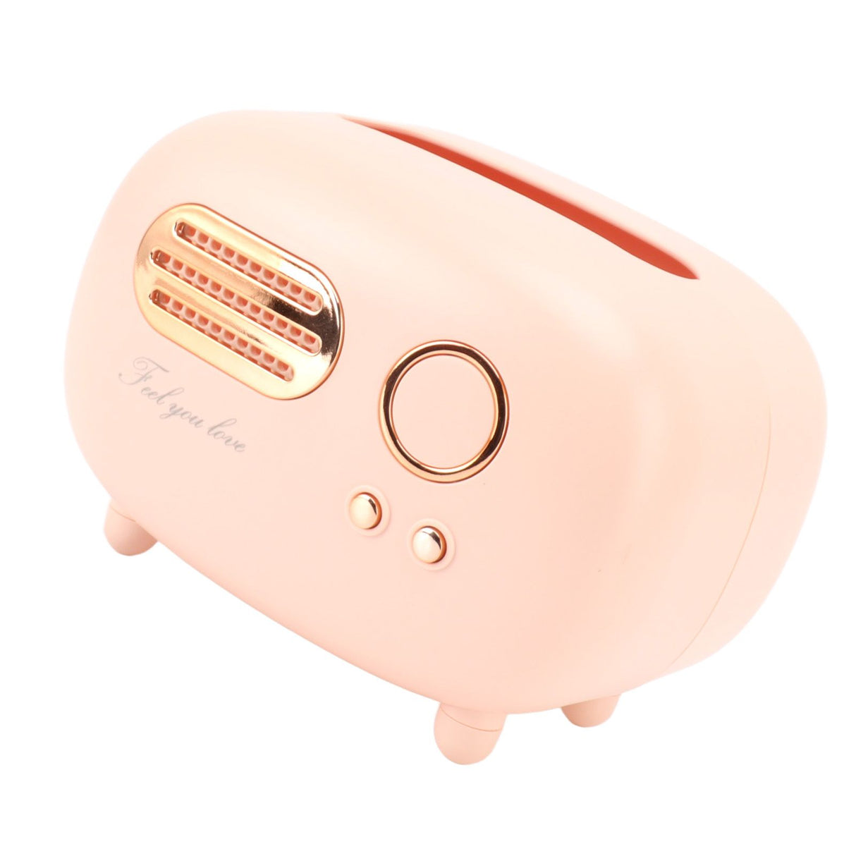 Retro Radio Shape Tissue Cover Box Vintage Radio Tissue Box for Bathroom Living Room Bedroom Nightstand Desk Table Pink