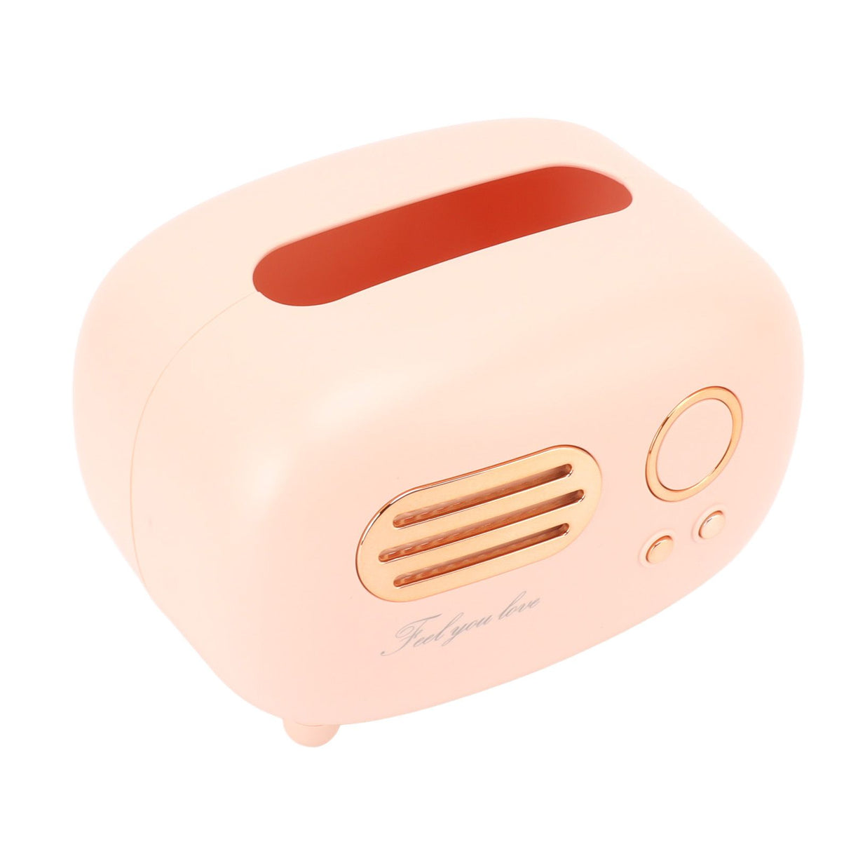 Retro Radio Shape Tissue Cover Box Vintage Radio Tissue Box for Bathroom Living Room Bedroom Nightstand Desk Table Pink