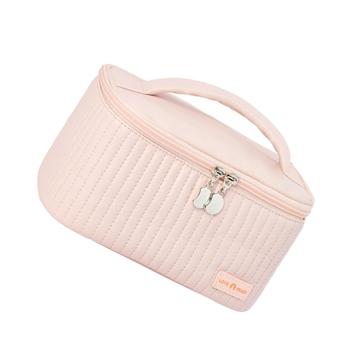 PU Open Lid Cake Shape Make Up Bag Cosmetic Storage Bag Soft Color Portable Makeup Bag Pink