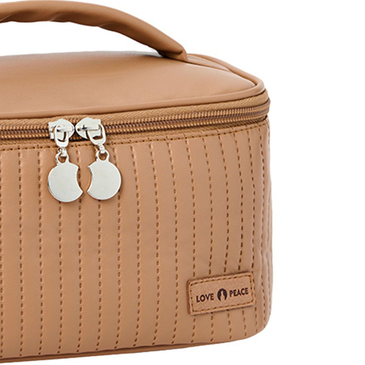 PU Open Lid Cake Shape Make Up Bag Cosmetic Storage Bag Soft Color Portable Makeup Bag Coffe