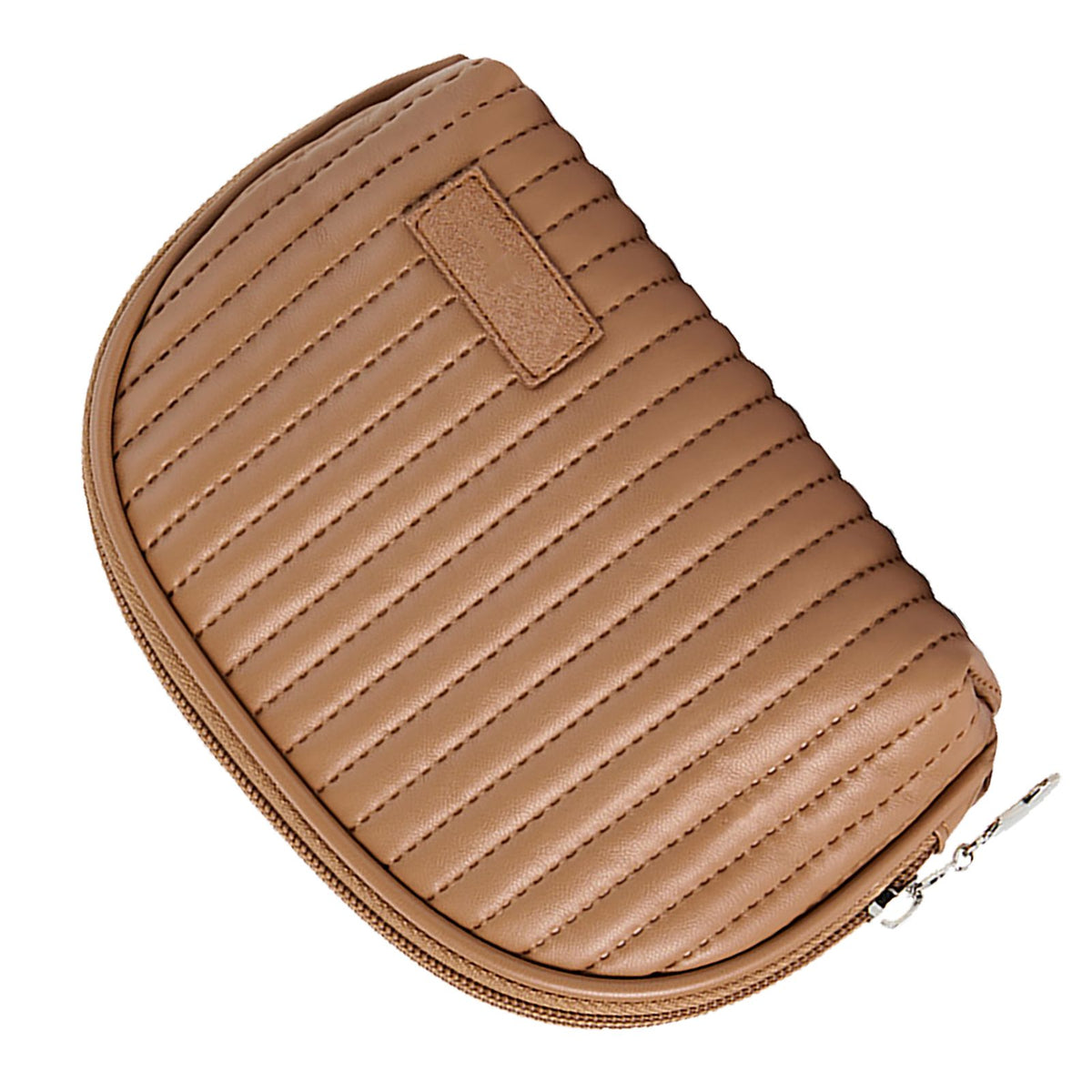 PU Leather Makeup Bag Portable Large Capacity Storage Travel Makeup Bag for Lipstick Cosmetic Brown