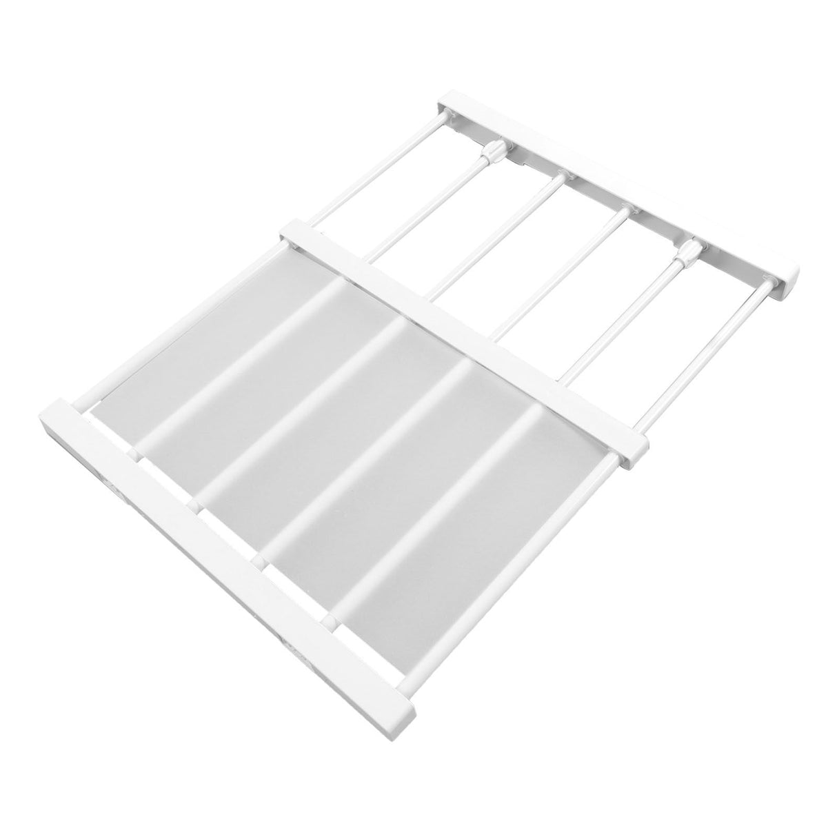 Tension Rod Shelf Adjustable Length Space Saving Nail Free Expandable Closet Shelf for Cabinet Wardrobe 16.5in Width 30‑40cm / 11.8‑15.7in Length