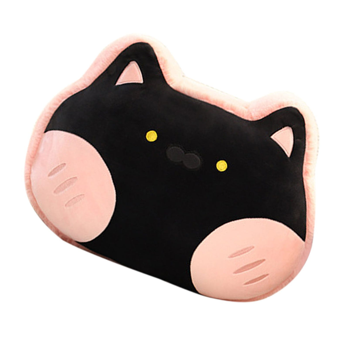 Animal Shape Pillow Stuffed Cushion Toy Flannel Plush Animal Soft Pillow for Kids Christmas Gift Cherry Pink Cat 40x30cm