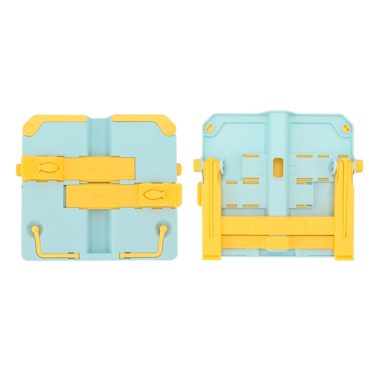 Reading Rack Foldable Portable Round Edges ABS Scratch Resistant Book Stand Holder for School Library Yellow Blue