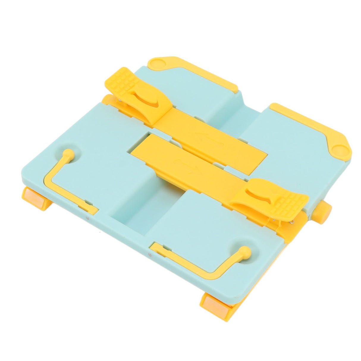 Reading Rack Foldable Portable Round Edges ABS Scratch Resistant Book Stand Holder for School Library Yellow Blue