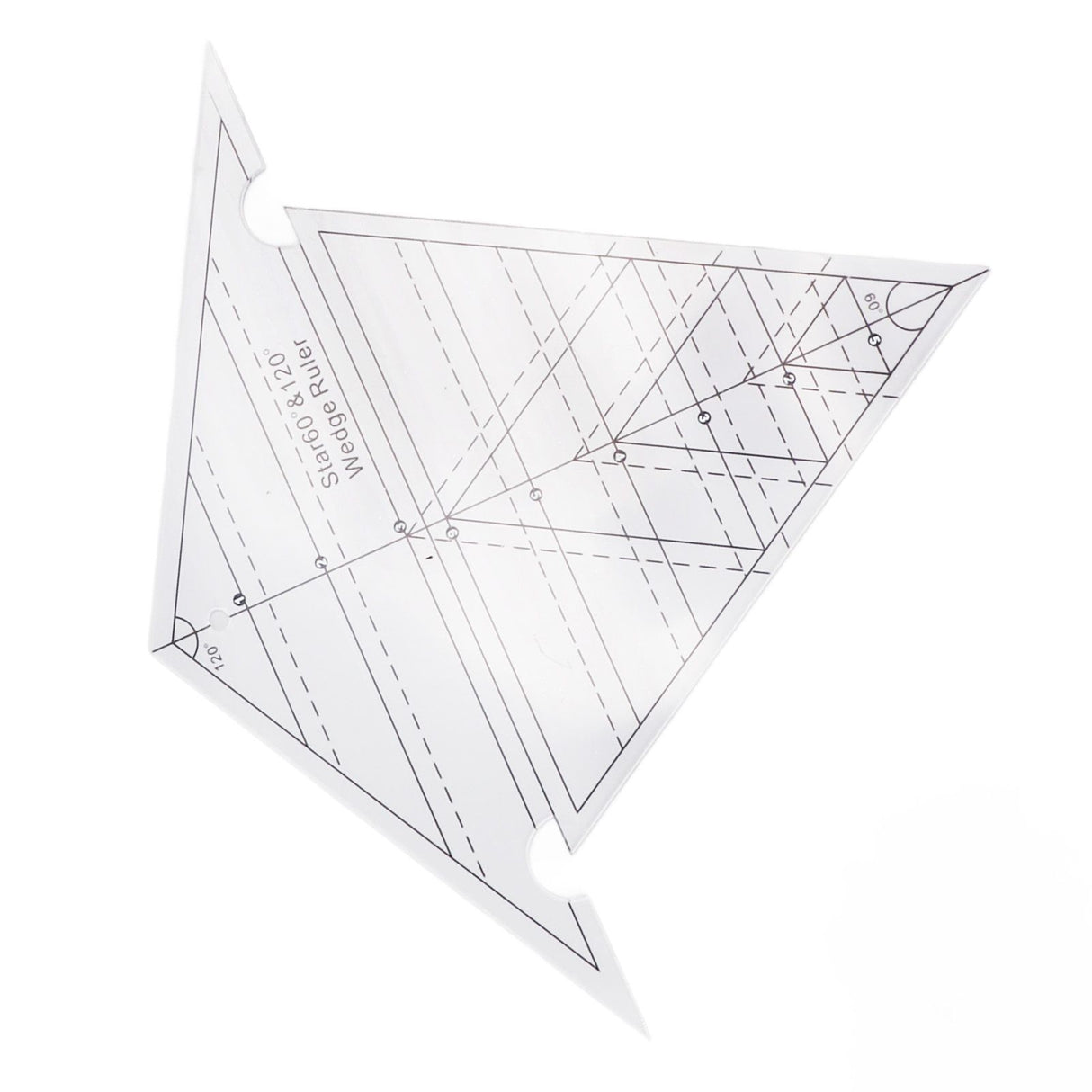 Sewing Wedge Ruler 60 Degree and 120 Degree Acrylic Transparent Precise Scale Reusable Quilting Ruler for DIY Design