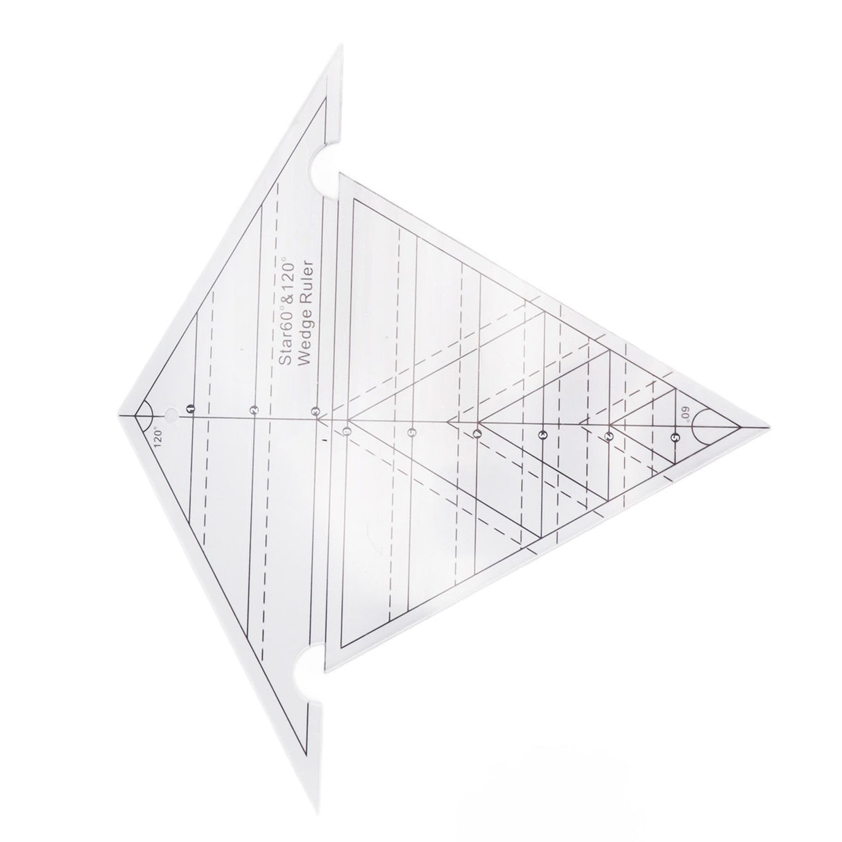 Sewing Wedge Ruler 60 Degree and 120 Degree Acrylic Transparent Precise Scale Reusable Quilting Ruler for DIY Design
