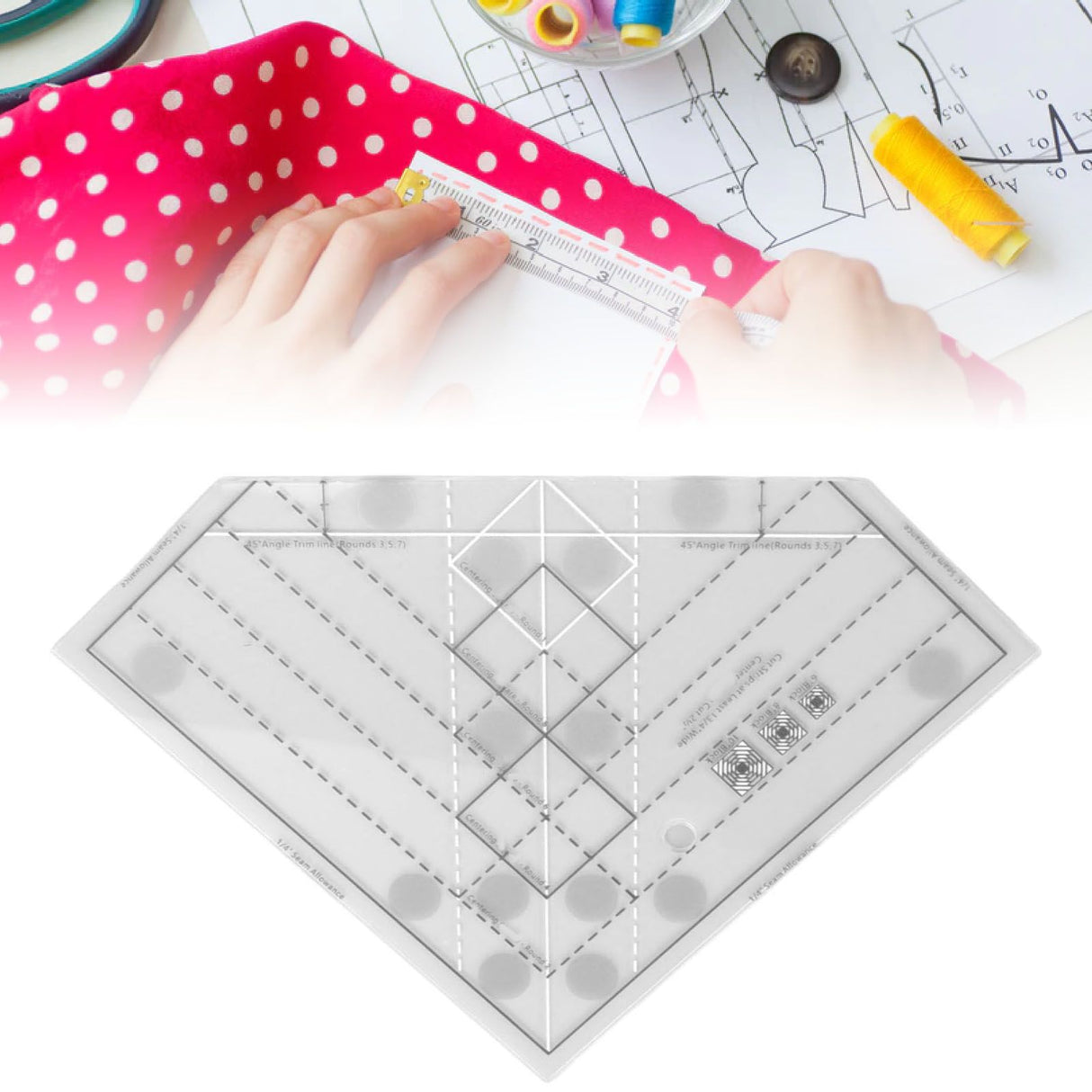 Grids Quilt Ruler Professional Acrylic Precise Scale Household Sewing Ruler for DIY Sewing Accessories