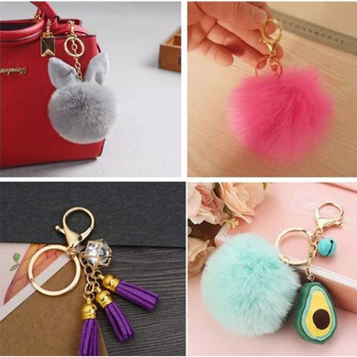 50PCS Key Chain Ring Alloy Golden Polished DIY Handcraft Metal Key Rings with Chain for Travel