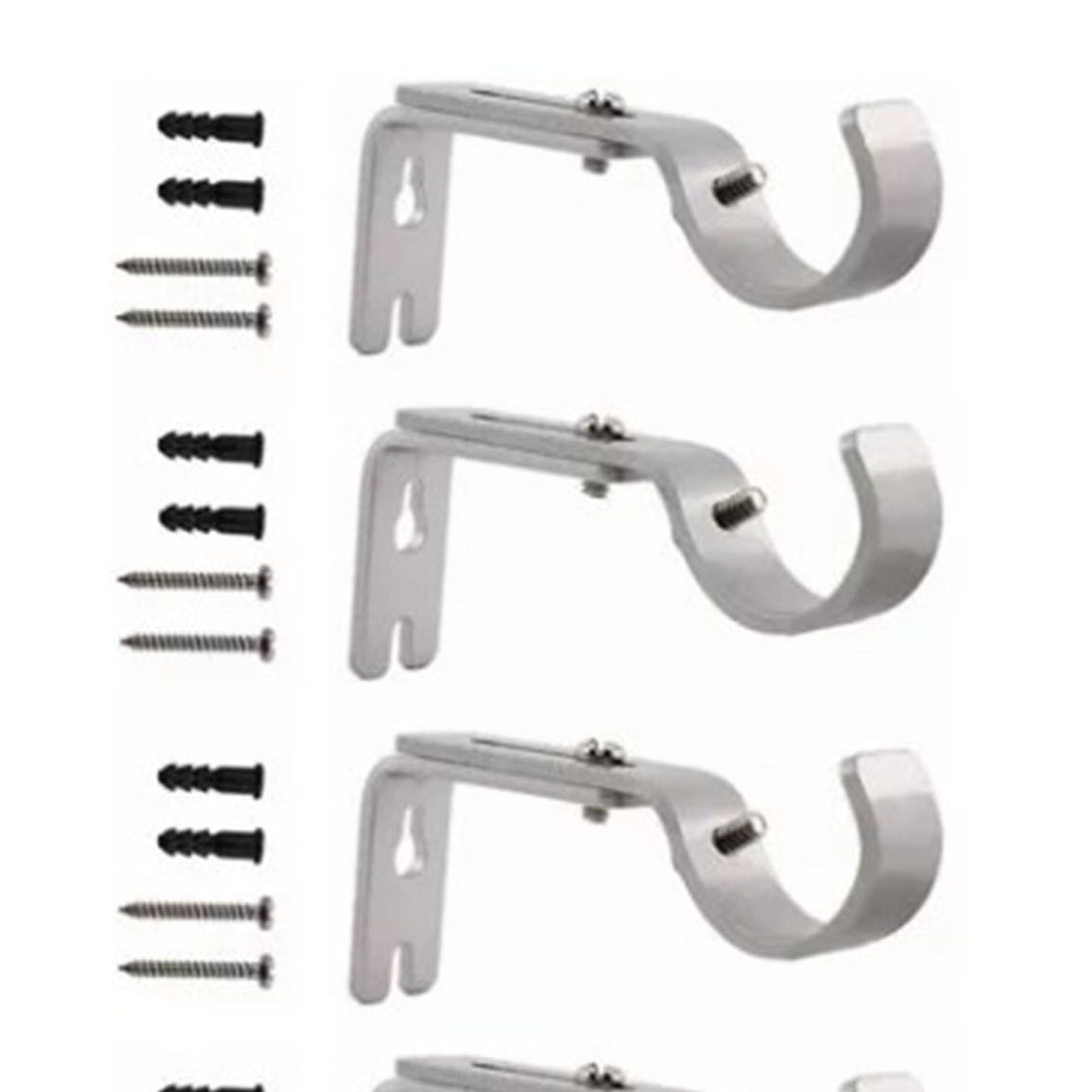 4PCS Curtain Rod Bracket Adjustable Heavy Duty Curtain Rod Wall Bracket Hooks with Installation Screws