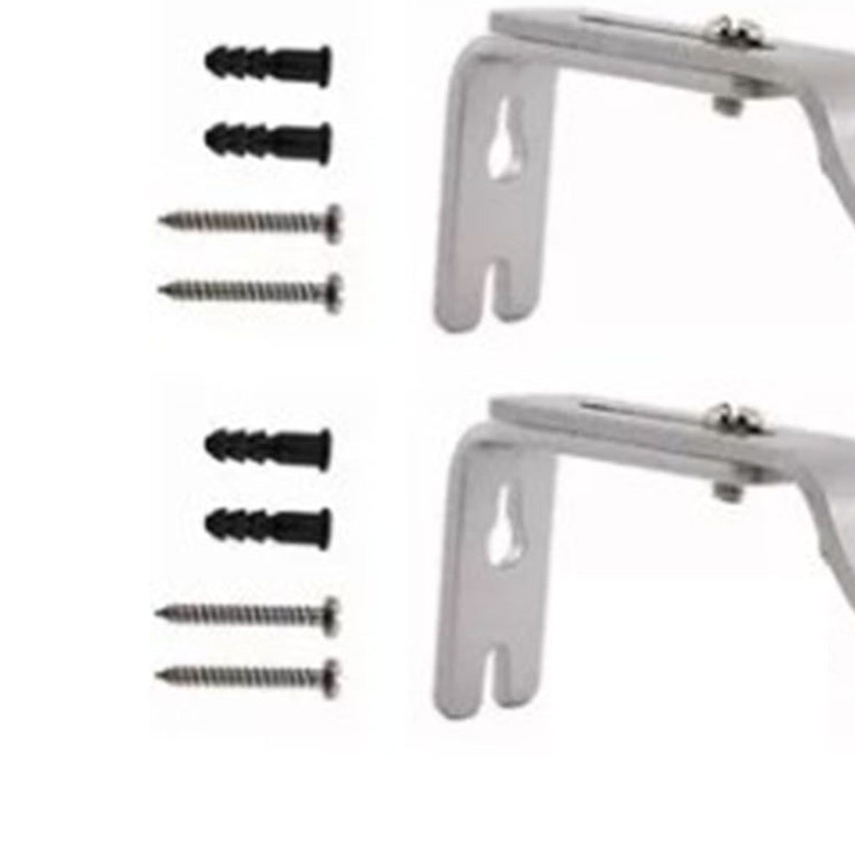 4PCS Curtain Rod Bracket Adjustable Heavy Duty Curtain Rod Wall Bracket Hooks with Installation Screws
