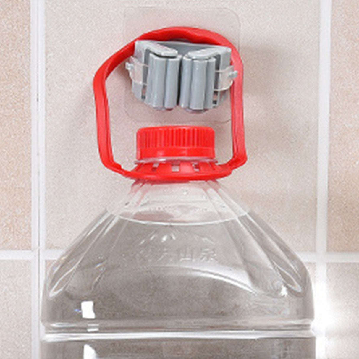 3pcs Wall Mounted Mop Holder Strong Adhesion Plastic Mop Broom Holder for Garage Tool Room Gray